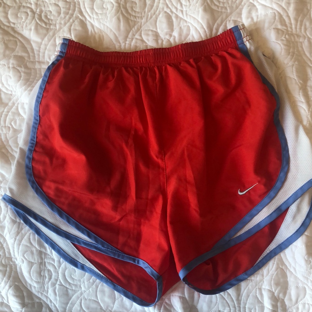 EUC NIKE RED TEMPO RUNNING SHORTS